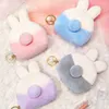 Portamonete con animali di coniglio in peluche di cartone animato Portafoglio in pelliccia carino Pochette per ragazza Borsa ricamata Portachiavi Custodia per auricolare Regalo per bambini