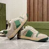 Top Shoes de grife populares para homens para homens Mulheres Coloque de couro vintage Vintage Green Red Stripe Bottom Bottom White Luxury Sneakers com Box 35-46