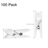 Vêtements Armoire De Stockage OMZ 100 pcs Blanc Mini 2.5 cm En Bois Utilitaire Polyvalent Trombones Pince À Linge Image Po Câble Photos