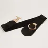 Cintos de fivela de ouro cinto para mulheres moda larga cintura elástica preto bege cor vestido e casaco presente cummerbunds3432