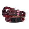 Vintage Western Cowboy Cowgirl Bling Black Crystal Belt Skórzowe skórzane pasy krysztonowe Wyjmowana klamra dla mężczyzn Women7203472