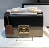 جودة عالية جلد طبيعي الأزياء تزهر قفل حقيبة سلسلة crossbody حقائب الكتف المرأة الصفراء مصمم حقيبة إلكتروني الطباعة حقائب 409487
