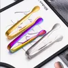 Multicolore Sugar Tongs Kitchen Tools Thicken Durable Stainless Steel Mini Serving Appetizers Ice Tong Tea Party Coffee Bar Smooth Edge CG0508