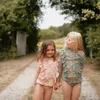 Criança menina verão natação desgaste l * linda estilo vintage menina criança meninas swimwear havaí boêmia crianças sets 210619