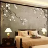 Personnalisé 3D rétro peint peint peint de pluble fleur de fleur d'oiseau mural muraux chambres salon salon canapé fond fond wallpaper