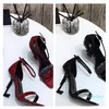 Новые yy paris металлические буквы роскошный дизайнер бренд женщины платье обувь женская мода натуральная кожа sl сексуальный открытый носок супер высокие каблуки сандалии