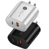 20W PD 빠른 타입 C USB C WALL Charger QC3.0 iPhone 11 12 13 14 15 Samsung S20 S21 Tablet PC Android 전화 용 빠른 이동 충전기