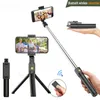 Trådlös Bluetooth Selfie Stickod-vikbar handhållen Monopod med avtryckare Extendable Mini Tripod för iPhone Android-telefon