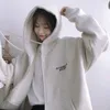 Nomikuma Lettre Imprimé Zip-up Sweats à capuche coréen Harajuku à manches longues Sweat-shirt en vrac Femmes Casual All-Match Tops 3D135 210514