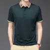 Camisa pólo de verão masculina casual listrada roupas de marca de algodão manga curta negócios homme camisa respirável polos