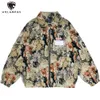 Aolamegs Veste Hommes Mignon Chat Peinture Imprimé Fermeture À Glissière Manteau Automne Lâche Casual Rétro Cool Hip Hop Style Outwear Couple Streetwear 211013