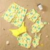 Pineapples Mother Daughter Swimsuits One-Piece Mommy and Me Swimwear Family Matching Outfits Look Dad & Son Dresses Clothes 210417