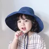 Sommar barn barn solskuggning solskyddad hink hatt med en stor rand pojke och tjejer solid färg casual cap 210508