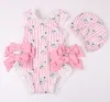 Baby Girl Beautiful Swimming Wear Suits Flamingo Ice Cream Bear Giraffe Cute Print Swimwear Children Swimsuits E10002