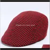 Berets Caps Hats, Scarves & Gloves Fashion Aessoriesmen Women Soft Houndstooth Retro Hats Cas Breathable Winter Warm Comfort Beret#P21 Drop