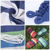 Ao ar livre alargamento portátil Hammock Dormitório Dormitório Lazy Cadeira de Viagem Camping Swing Cadeiras Espessas Lona Stripe Hang Cama Rede Dupla Única Pessoas Th0065