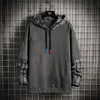 Enkelväg Mens Hoodies Män betalade patchwork sweatshirt japanska streetwear hajuku överdimensionerade svarta hoodie män sweatshirts 210728