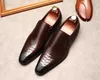 Dress Shoes Mens Fashion Wedding Genuine Leather Pointed Toe Slip On Formal Business Shoe Black Coffee Oxford Men Lofers