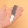 Mini Small Survival Straight Kniv 8CR13MOV Satinblad Kolfiberhandtag EDC-taktiska knivar med mantel