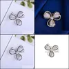 Spille, spille Gioielli Fresh Lovely Lilla Cubic Zirconia Per donna Uomo Suit Dress Spille smaltate Aessories Luxury Flower Broche Luxe Drop Deliv