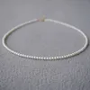 AAA 67 mm 18quot mini Real natural Akoya white round pearl necklace 14k Gold2568881