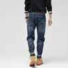 Street Style Moda Uomo Jeans Retro Blu Elastico Casual Gamba larga Strappato Ricamo Designer Pantaloni Harem in denim Hip Hop