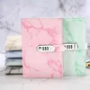 A5 Marmor Texture Notebook Lösenord Lås Anteckningsböcker Läder Notepad Agenda veckor Dagbok Månad Planner Skolpapper Gift 210611