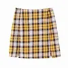 koreanska mode plaid mini kjolar kvinna vintage kawaii penna kjol söt faldas mujer 210521