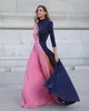 Women Dress Hollow Out Split Sexy Color Stitching Maxi es Temperament Long Sleeve High Waist Ball Gown 210524