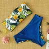 2020 New Sexy Low Hight Bikini Set Swimwear Women Bandeau Female Print Floral Strappy Swimsuit Bathing Suit Beach Wear Biquini 1135 Z2