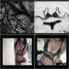 Soutien-gorge Ensembles Femmes Vêtements Sexy Lingerie Translucide Bandage Croix Ceinture Creux Soutien-Gorge Intimates Dames Sous-Vêtements Ensemble Dentelle Pan272c