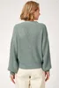 Women Autumn 2020 Soft Green Oversize Casual Puff Long Sleeve Button Knitted Detailed Sweater Coat Winter Warm X0721