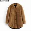 Kobiety Moda Wczesna Wiosna Anty Sheepskin Płaszcz Kobieta Luźna Pluszowa Koszula Jacket Panie Vintage Chic Top 210520