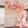 110 pz Rosa Arco Palloncino Ghirlanda Kit Oro Bianco Coriandoli Palloncini in Lattice San Valentino Matrimonio Compleanno Decorazione Festa 210626