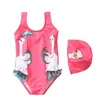 Swimsuit infantil um pedaço infantil meninas verão swimwear moda desenhos animados biquíni crianças nadar praia desgaste princesa saia roupas g54ifaf