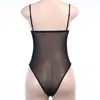 Sexy Backless Mesh Bustier Corsetto Body Estate Senza maniche Sheer Tute da donna 2021 Moda Donna Top Tute Pagliaccetti