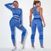 Training Outfits voor Vrouwen Naadloze Yoga Set Sportkleding Lange Mouwen Gym Kleding Fitness Sport Bra Hoge Taille Leggings Sports Pak 210802