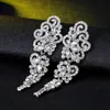 Fashion Jewllery Top Crystal Wedding Dangle Earrings for Bridesmaid Floral Bridal Long Earring Engagement Jewelry BA042