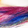 Parrucca per capelli in fibra laser con glitter metallici colorati Tinsel Parrucca per capelli Accessori per l'estensione dei capelli Parrucche per cosplay Evento per feste Forniture festive WH0526