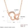 Collane con ciondolo Collana a doppio cuore in argento sterling S925 Design femminile con catena a clavicola in oro rosa