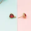 10pcs Crystal Heart Drop Water Findings Gem Charms Making Earrings Stud With Hole Ear Drop Women Jewelry Diy Accessory