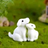 Mignon chien blanc beau chiot résine dessin animé poupée ornement miniature fée jardin décoration mousse micro paysage bricolage artisanat accessoire L S DH5969