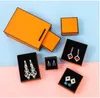 Orange Märke Presentförpackning Boxar för halsband Örhängen Ringpapper Kort Retail Packing Box för mode smycken tillbehör