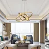 Pendant Lamps Post-modern Art Ring Dining Room Crystal Chandelier Creative Minimalist Restaurant Nordic Circle Led