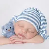 新生児の写真プロップ全体帽子縞模様の写真小道具セット
