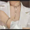Hänge halsband smycken droppleverans 2021 hängsmycken justine clenquet sommar enkel variation av bärande kedjekedja choker kvinnors halsla