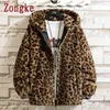 Zongke leopard hooded vinter jacka män japanska streetwear män jacka vinter casual jackor för män märke kappa m-4xl 210819