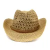High quality caps West Cowboy handmade straw hat hood female outdoor sea beach hat sunscreen sun visor NZCM043 Black white brown2770
