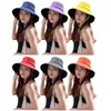 Breda randen hattar 6st kvinnors solskade takar solhatt utomhus reser dubbelsidig användning solskyddsmedel strand chin band gorras mujer a30 delm22