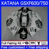 Kit de corps pour Suzuki Katana GSXF750 GSXF 600 750 CC GSX600F Lucky Noir 03 04 05 06 07 18NO.40 600CC GSX750F GSXF-750 GSXF600 750CC 2003 2004 2006 2006 2006 FAIVRES OEM